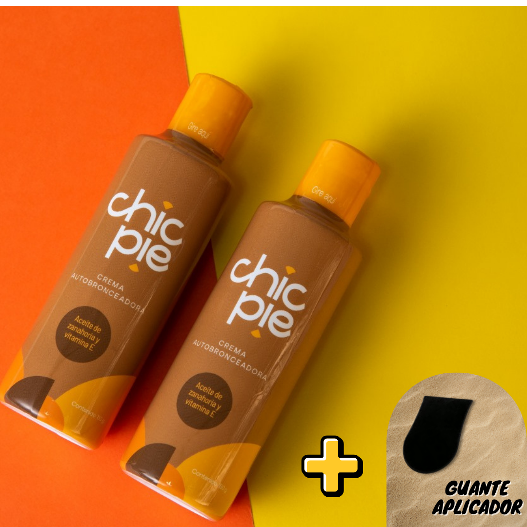 ¡Súper Oferta! 2 Autobronceadores ChicPie + Guante Aplicador GRATIS!